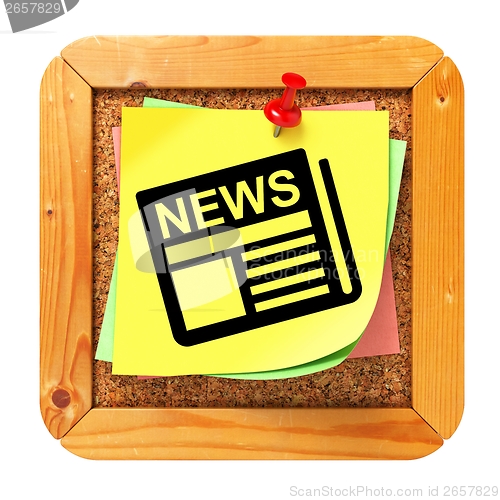 Image of News Concept - Yellow Sticker on Message Board.