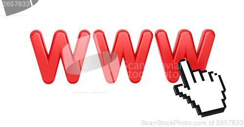Image of WWW with Hand Cursor. Internet Concept.