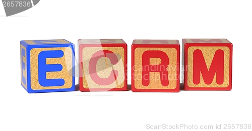 Image of ECRM - Colored Childrens Alphabet Blocks.