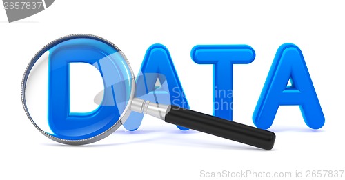 Image of Data with Magnifying Glass.