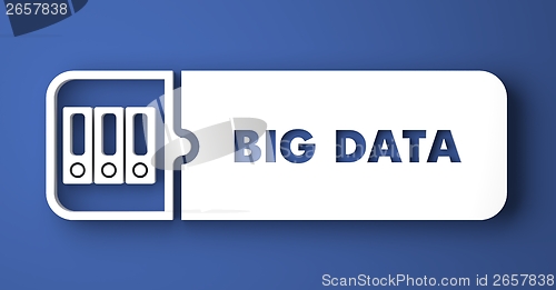 Image of Big Data on Blue in Flat Design Style.