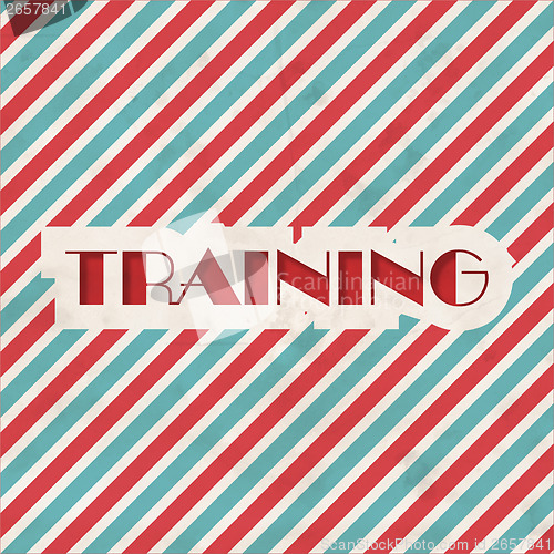 Image of Training Concept on Striped Background.