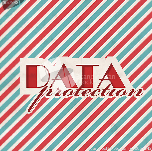 Image of Data Protection Concept on Striped Background.