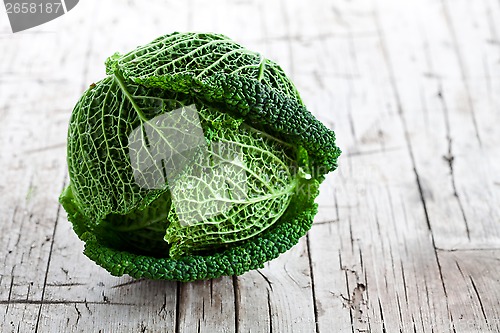 Image of fresh savoy cabbage