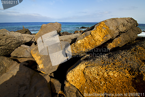 Image of in spain  lanzarote  rock  and summer 