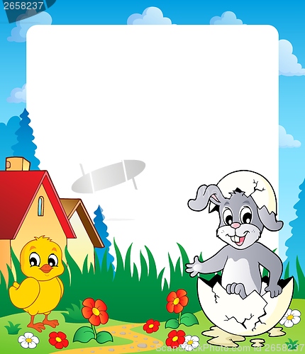 Image of Frame with Easter bunny topic 8