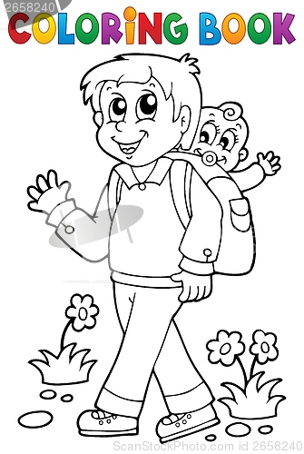 Image of Coloring book father with child 1