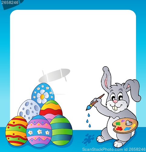 Image of Frame with Easter bunny topic 1