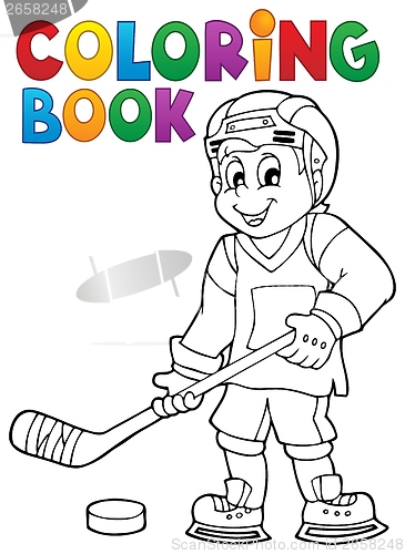 Image of Coloring book hockey theme 1