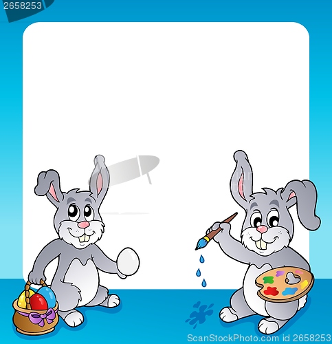 Image of Frame with Easter bunny topic 2