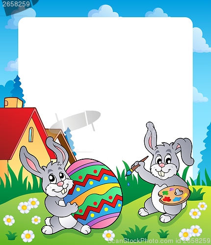 Image of Frame with Easter bunny topic 6