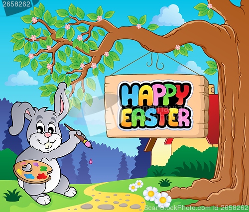 Image of Image with Easter bunny and sign 1