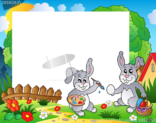 Image of Frame with Easter bunny theme 9