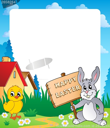 Image of Frame with Easter bunny topic 7