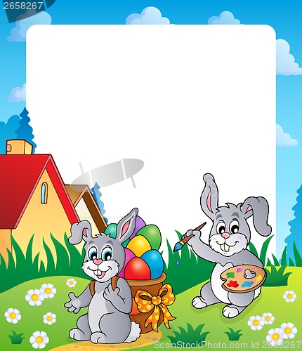 Image of Frame with Easter bunny topic 4