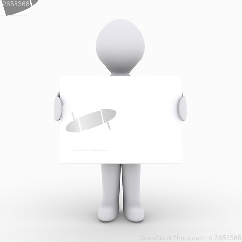 Image of Person holding blank sign
