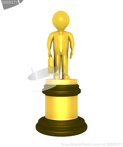 Image of Golden prize for businessman