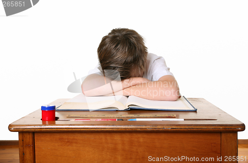 Image of School child with head in hands