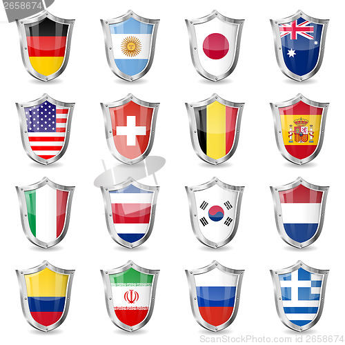 Image of Soccer Flags on Shields