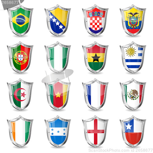 Image of Soccer Flags on Shields