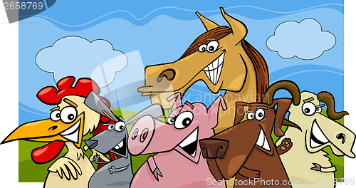 Image of farm animals cartoon illustration