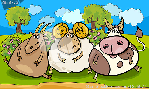 Image of farm animals group cartoon illustration