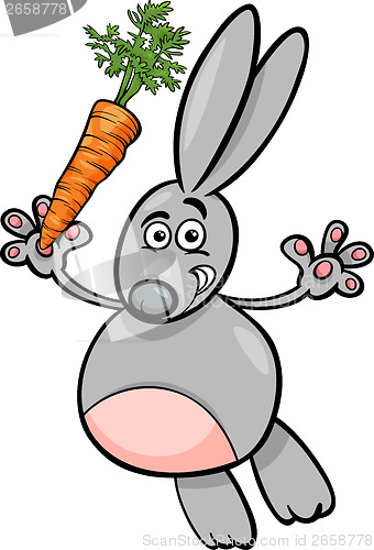 Image of rabbit with carrot cartoon illustration