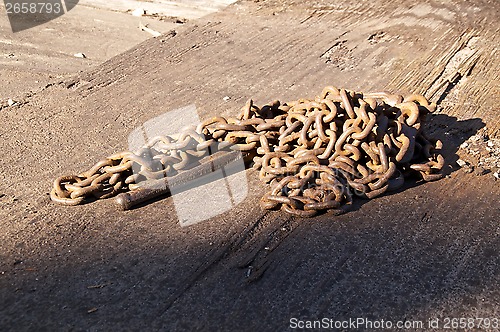 Image of strong old rusted chain
