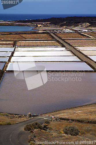 Image of salt in  lanzarote spain  