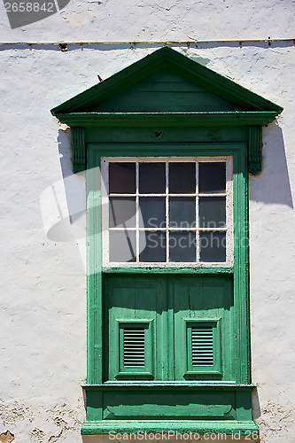 Image of abstract  window   green in the white spain