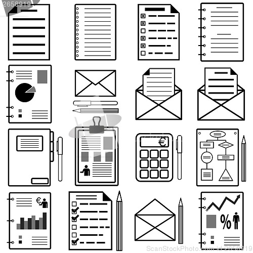 Image of Statistics and analytics file icons. Vector illustration.