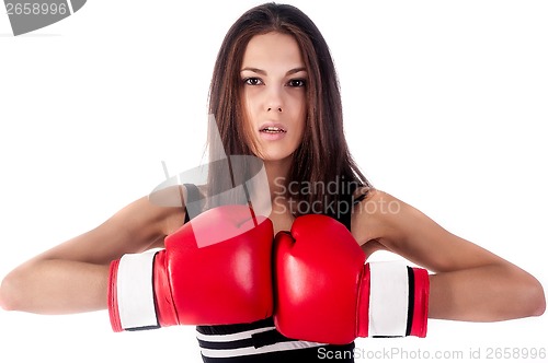 Image of Portrait of female boxer