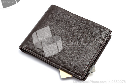Image of Black wallet with Credit card 
