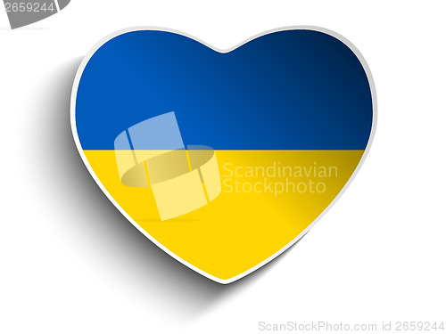 Image of Ukraine Flag Heart Paper Sticker