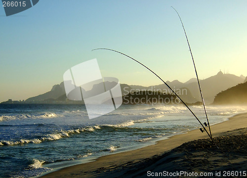 Image of Fishing in Piratininga beach, in the late afternoon