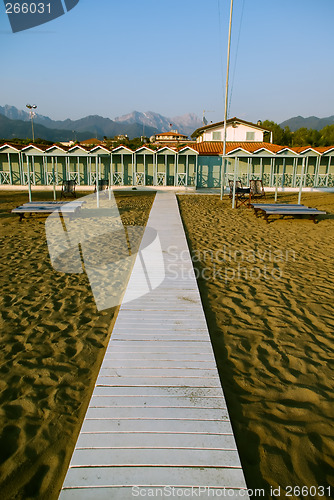 Image of Viareggio's sandy beach, Tuscany