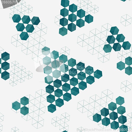 Image of Geometric pattern of hexagons triangles