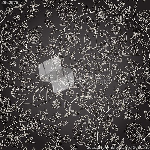 Image of Seamless dark texture with flower
