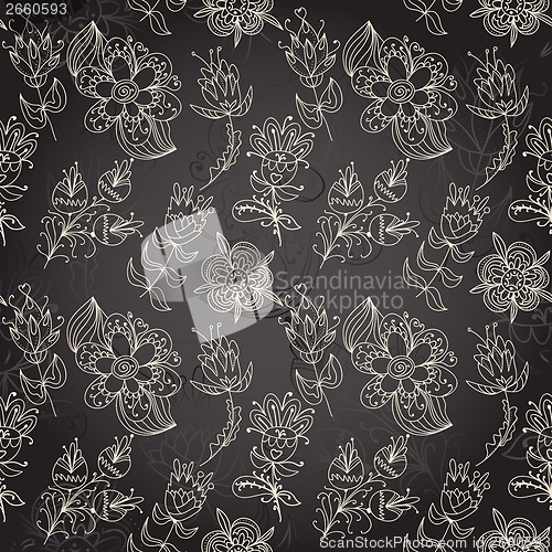 Image of Seamless dark texture with flower