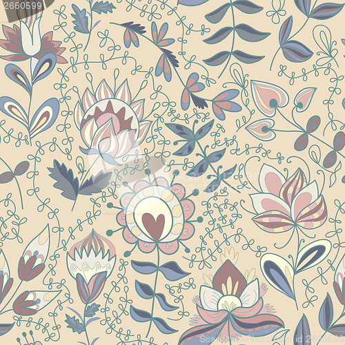 Image of Seamless texture with flowers