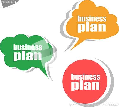 Image of business plan. Set of stickers, labels, tags. Business banners, Template for infographics