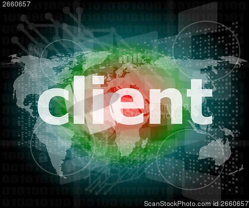 Image of SEO web design concept: client on digital background