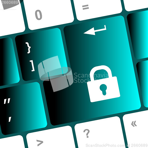 Image of Lock button on the keyboard key