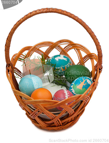 Image of Easter eggs in basket