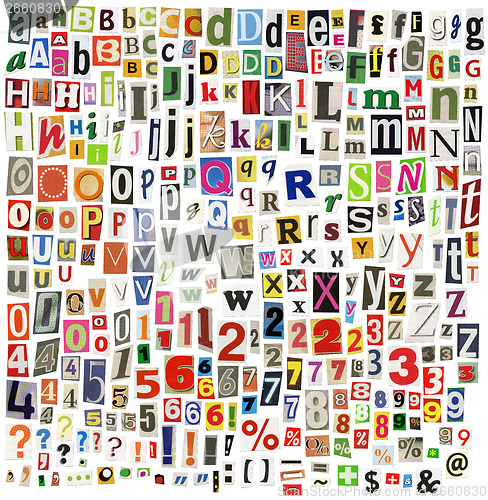 Image of Newspaper alphabet