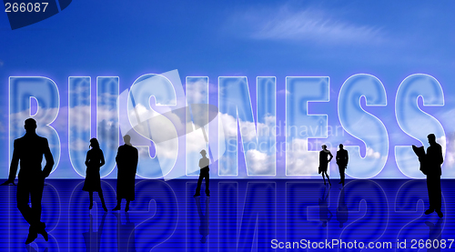 Image of Plain Business symbolic background with people silhouettes