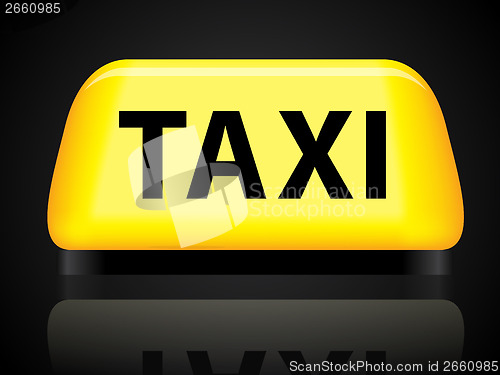 Image of Yellow taxi sign with background