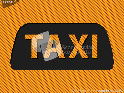 Image of Abstract taxi sign and text