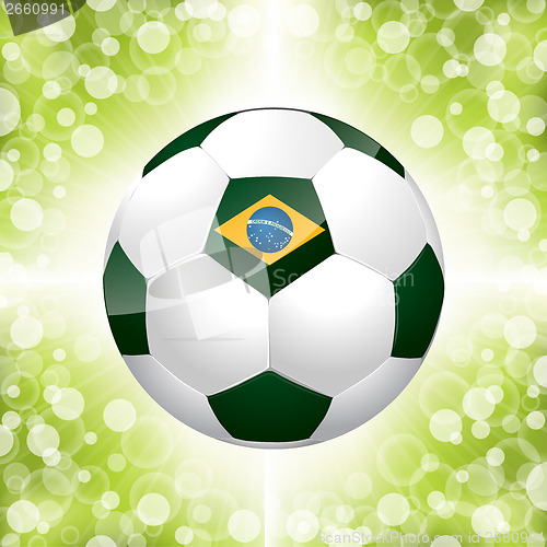 Image of Soccer ball poster with green background