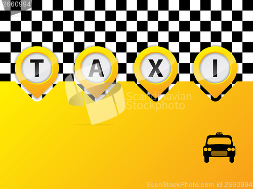 Image of Taxi text in pointers